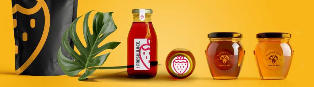 Packaging de comida muy económico con etiquetas impresas